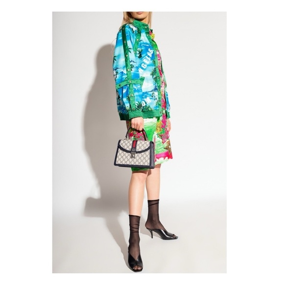 GUCCI Bermuda Shorts Green Pink White US 4 EU 40 Beach Surf Guitar NWT New - Picture 3 of 16